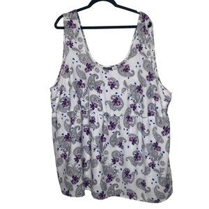 Torrid Sleeveless Blouse Womens Size 5 US 5X Floral Lightweight Flowy‎